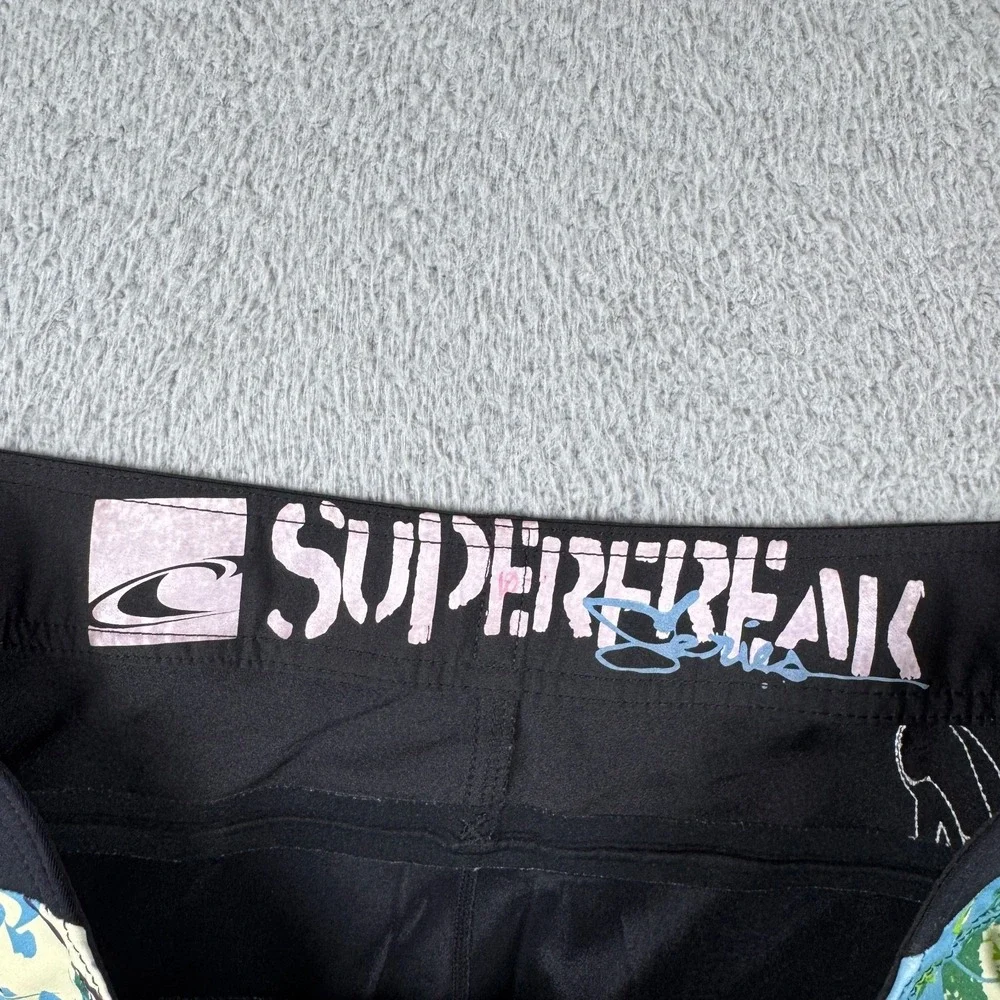 Y2K ONeill SuperFreak Mens 39 Board Shorts Swim Trunks Surf Skater Green Vintage